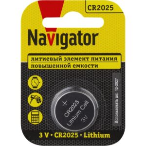 Элемент питания литиевый CR2025 93 822 NBT-CR2025-BP1 (блист.1шт) NAVIGATOR 93822 оптом купить цена