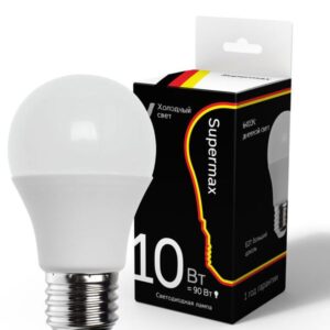 Лампа светодиодная Supermax А60 10Вт стандарт 6400К E27 230В КОСМОС Sup_LED10wA60E2764 оптом купить цена
