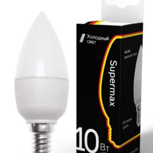 Лампа светодиодная Supermax 10Вт свеча 6400К E14 230В КОСМОС Sup_LED10wCNE1464 оптом купить цена