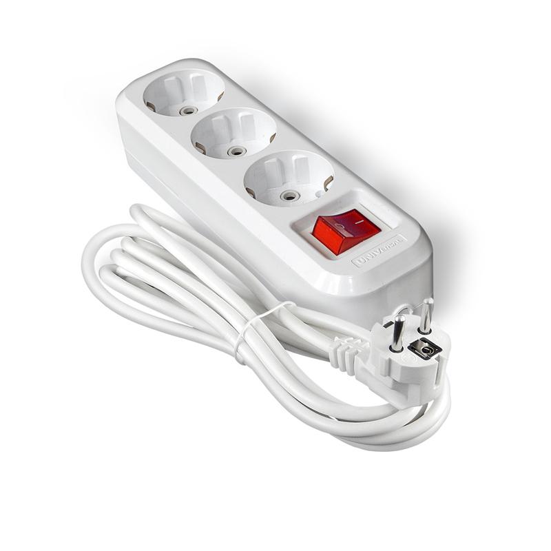 Удлинитель 3х5м с заземл. IP20 S-303А ПВС 3х1.5 с выкл.Universal 1727 купить оптом выгодно Удлинитель 3х5м с заземл. IP20 S-303А ПВС 3х1.5 с выкл.Universal 1727 оптом купить цена