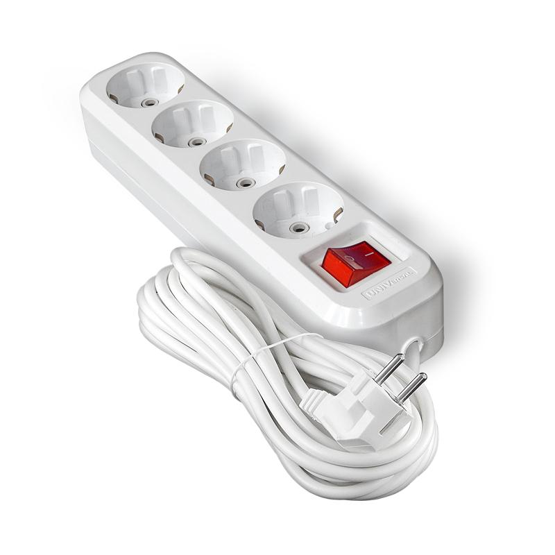 Удлинитель 4х5м с заземл. IP20 S-304А ПВС 3х1.5 с выкл.Universal 1735 купить оптом выгодно Удлинитель 4х5м с заземл. IP20 S-304А ПВС 3х1.5 с выкл.Universal 1735 оптом купить цена