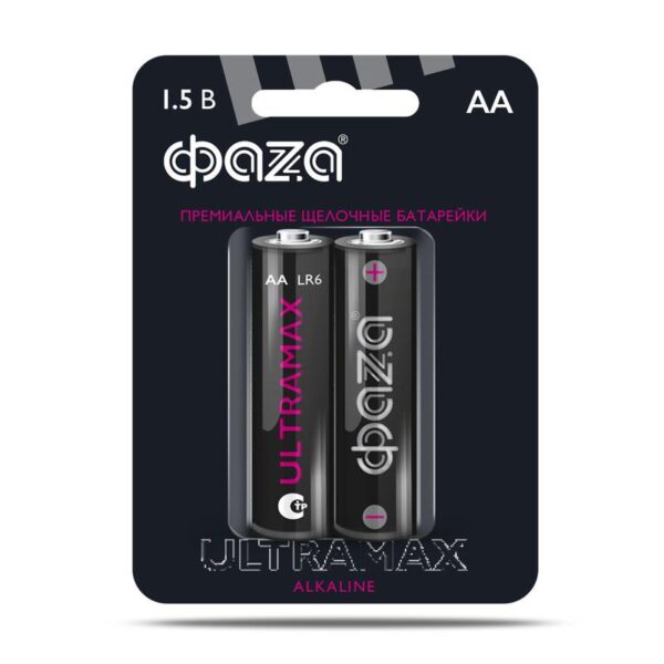 Элемент питания алкалиновый AA/LR6 1.5В Ultra Max LR6UM-B2 BL-2 (уп.2шт) ФАZА 5042995 оптом купить цена