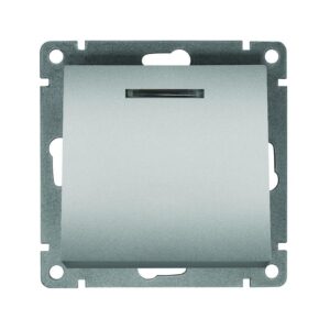 Выключатель 1-кл. СП Афина 10А IP20 с подсветкой механизм серебр. Universal A0121-S оптом купить цена