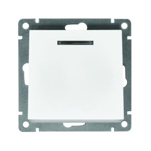 Выключатель 1-кл. СП Афина 10А IP20 с подсветкой механизм бел. Universal A0121 оптом купить цена