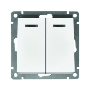 Выключатель 2-кл. СП Афина 10А IP20 с подсветкой механизм бел. Universal A0123 оптом купить цена