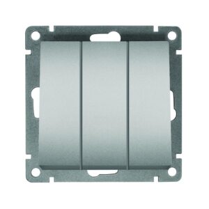 Выключатель 3-кл. СП Афина 10А IP20 механизм серебр. Universal A0043-S оптом купить цена