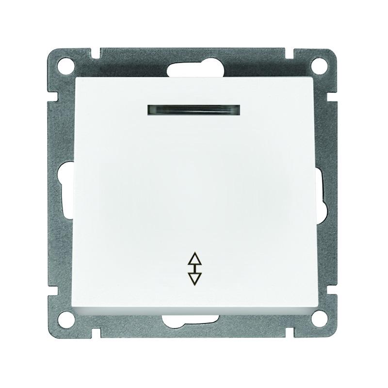 Переключатель проходной 1-кл. СП Афина 10А IP20 с подсветкой механизм бел. Universal A0125 купить оптом выгодно Переключатель проходной 1-кл. СП Афина 10А IP20 с подсветкой механизм бел. Universal A0125 оптом купить цена