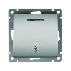 Переключатель проходной 1-кл. СП Афина 10А IP20 с подсветкой механизм серебр. Universal A0125-S оптом купить цена