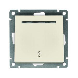 Переключатель проходной 1-кл. СП Афина 10А IP20 с подсветкой механизм сл. кость (ivory) Universal A0125-I оптом купить цена