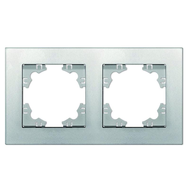 Рамка 2-м Афина универс. серебр. Universal A0044-S купить оптом выгодно Рамка 2-м Афина универс. серебр. Universal A0044-S оптом купить цена