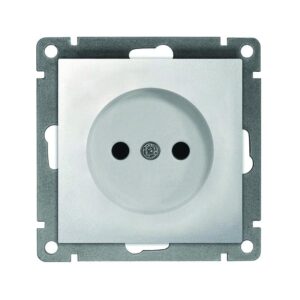 Розетка 1-м СП Афина 16А IP20 без заземл. механизм серебр. Universal A0022-S оптом купить цена