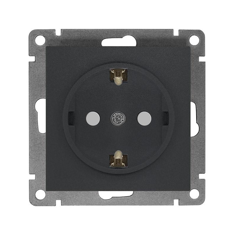 Розетка 1-м СП Афина 16А IP20 с заземл. защ. шторки механизм графит Universal A0049-Gr купить оптом выгодно Розетка 1-м СП Афина 16А IP20 с заземл. защ. шторки механизм графит Universal A0049-Gr оптом купить цена