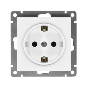 Розетка 1-м СП Афина 16А IP20 с заземл. механизм бел. Universal A0028 оптом купить цена