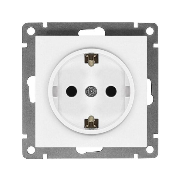 Розетка 1-м СП Афина 16А IP20 с заземл. механизм бел. Universal A0028 оптом купить цена