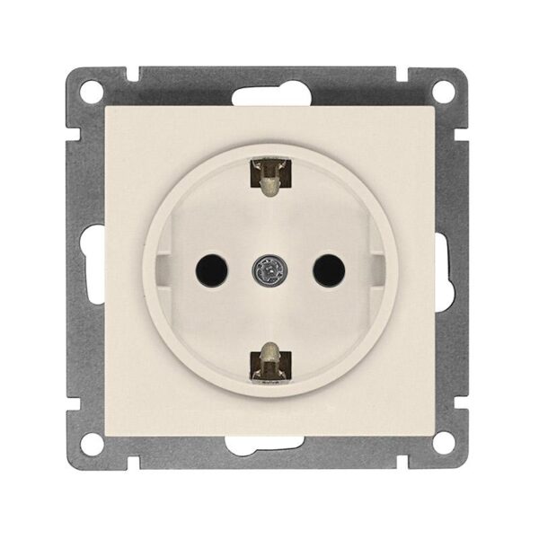 Розетка 1-м СП Афина 16А IP20 с заземл. механизм сл. кость (ivory) Universal A0028-I оптом купить цена
