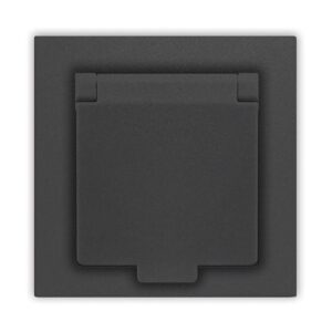 Розетка 1-м СП Афина 16А IP20 с заземл. с крышкой в сборе графит Universal A0029-Gr оптом купить цена