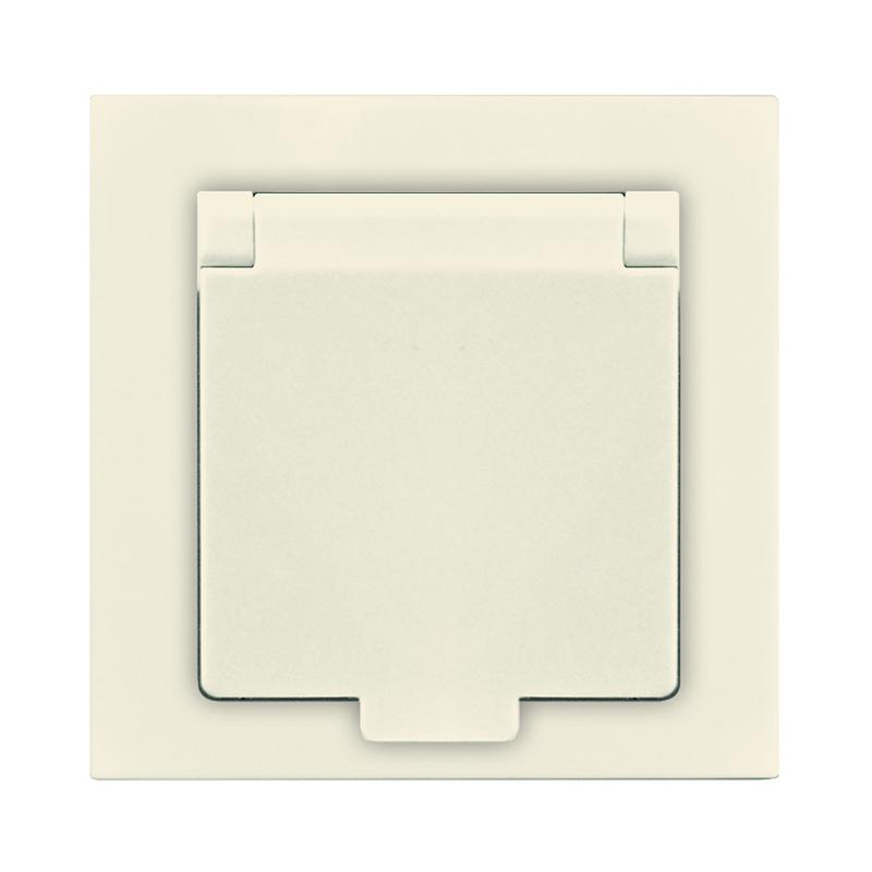 Розетка 1-м СП Афина 16А IP20 с заземл. с крышкой в сборе сл. кость (ivory) Universal A0029-I купить оптом выгодно Розетка 1-м СП Афина 16А IP20 с заземл. с крышкой в сборе сл. кость (ivory) Universal A0029-I оптом купить цена