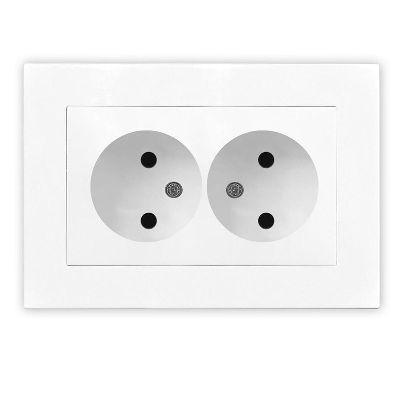 Розетка 2-м СП Афина 16А IP20 без заземл. в сборе бел. Universal A0102 купить оптом выгодно Розетка 2-м СП Афина 16А IP20 без заземл. в сборе бел. Universal A0102 оптом купить цена