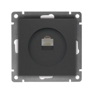 Розетка компьютерная 1-м СП Афина RJ45 кат.5E механизм графит Universal A0051-Gr оптом купить цена