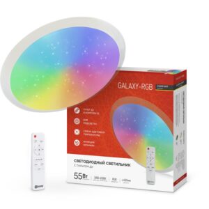 Светильник светодиодный COMFORT GALAXY-RGB 55Вт 230В 3000-6500К 4400лм 450х70мм с пультом ДУ IN HOME 4690612044606 оптом купить цена