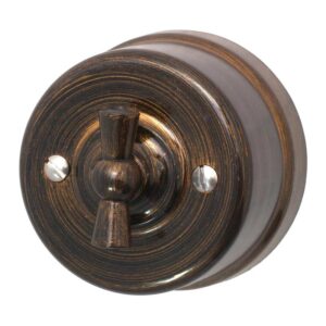 Выключатель 1-кл. пластик бронза Bironi B1-200-25 оптом купить цена