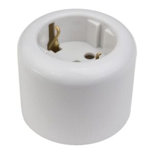 Розетка двухполюсная с ЗК R пластик бел. Bironi R1-101-21 оптом купить цена