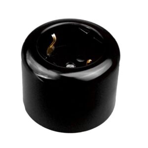 Розетка двухполюсная с ЗК R пластик черн. Bironi R1-101-23 оптом купить цена