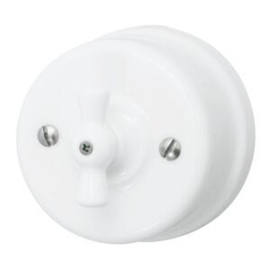 Выключатель 1кл. керамика бел. Bironi B1-200-01 оптом купить цена