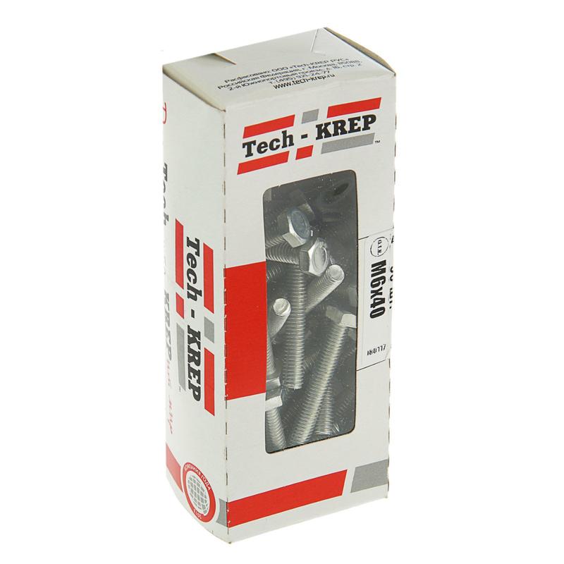 Болт DIN933 с шестигранной головкой М6х40 оцинк. (уп.50шт) Tech-KREP 105204 купить оптом выгодно Болт DIN933 с шестигранной головкой М6х40 оцинк. (уп.50шт) Tech-KREP 105204 оптом купить цена