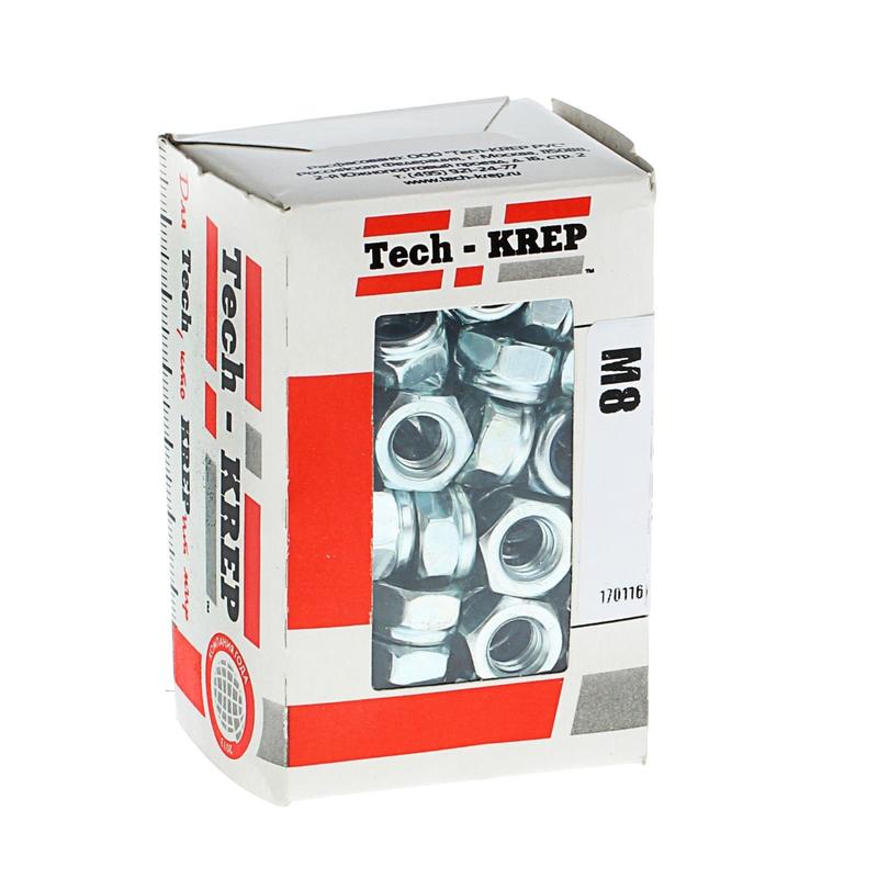 Гайка DIN985 самоконтрящаяся М8 оцинк. (уп.100шт) Tech-KREP 105254 купить оптом выгодно Гайка DIN985 самоконтрящаяся М8 оцинк. (уп.100шт) Tech-KREP 105254 оптом купить цена