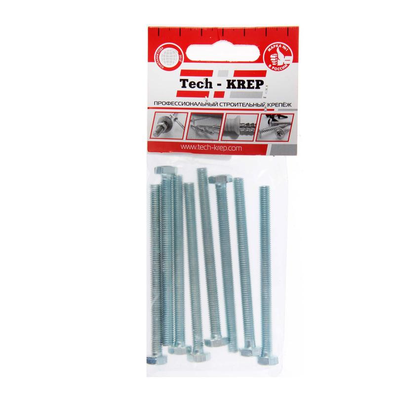 Болт DIN933 с шестигранной головкой М6х80 оцинк. (уп.8шт) Tech-KREP 102965 купить оптом выгодно Болт DIN933 с шестигранной головкой М6х80 оцинк. (уп.8шт) Tech-KREP 102965 оптом купить цена