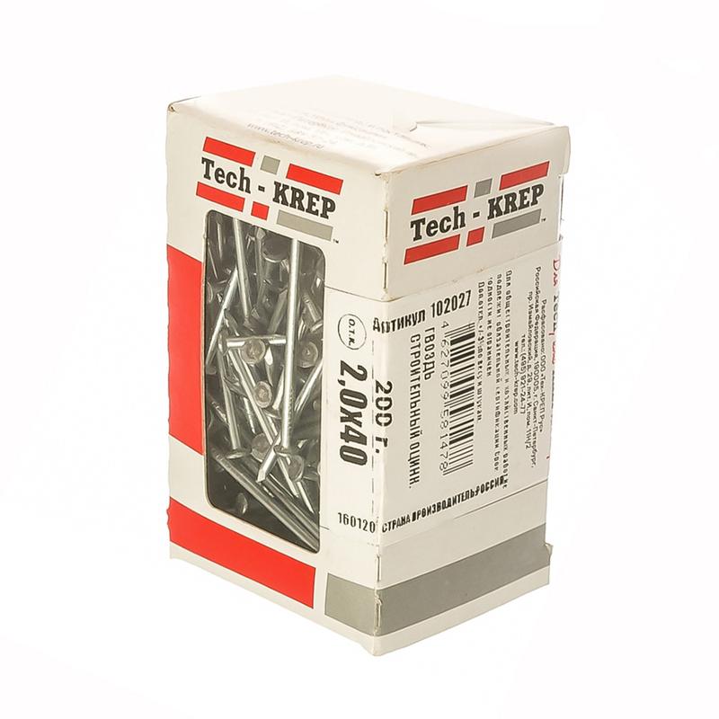 Гвоздь строительный 2.0х40 оцинк. (уп.0.2кг) Tech-KREP 102027 купить оптом выгодно Гвоздь строительный 2.0х40 оцинк. (уп.0.2кг) Tech-KREP 102027 оптом купить цена