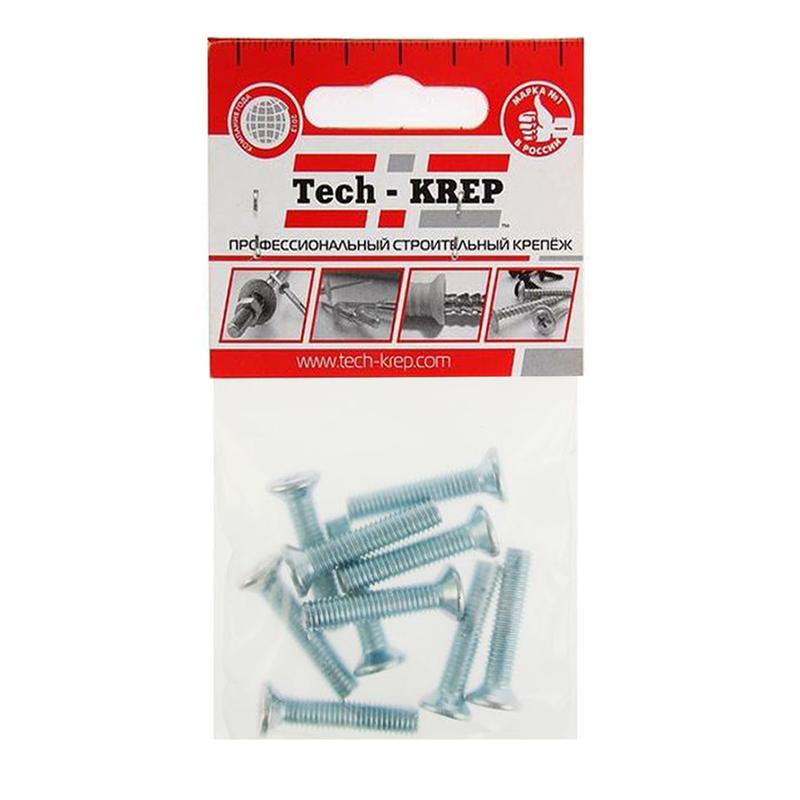 Винт DIN965 с потайной головкой М6х30 оцинк. (уп.10шт) Tech-KREP 103002 купить оптом выгодно Винт DIN965 с потайной головкой М6х30 оцинк. (уп.10шт) Tech-KREP 103002 оптом купить цена