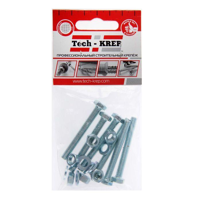 Болт DIN933 с шестигранной головкой М6х50+гайка+шайба оцинк. (уп.6шт) Tech-KREP 114052 купить оптом выгодно Болт DIN933 с шестигранной головкой М6х50+гайка+шайба оцинк. (уп.6шт) Tech-KREP 114052 оптом купить цена