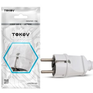 Вилка прямая 16А 250В с заземл. бел. TOKOV ELECTRIC TKL-PLZ-C01 оптом купить цена