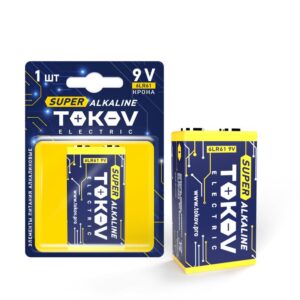 Элемент питания алкалиновый "крона" 6LR61 (блист.1шт) TOKOV ELECTRIC TKE-ALS-6LR61/B1 оптом купить цена