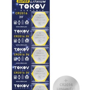 Элемент питания литиевый CR2016 таблетка (блистер 5шт) TOKOV ELECTRIC TKE-LI-CR2016/B5 оптом купить цена