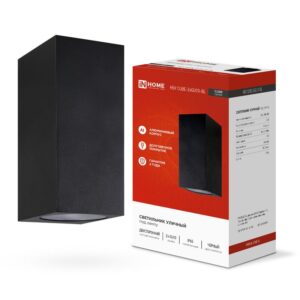 Светильник уличный двусторонний НБУ CUBE-2хGU10-BL алюминиевый под лампу 2хGU10 IP65 черн. IN HOME 4690612044743 оптом купить цена