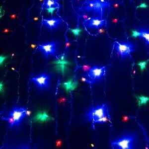 Гирлянда светодиодная "Бахрома" 2х0.7м 100LED схема нитей 4/8/6/7 мультиколор IP20 возможность соединения до 3шт 220В КОСМОС KOC_CUR-V22 оптом купить цена