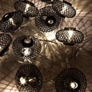Гирлянда светодиодная "Фонарики" черн. 5х3см 10LED тепл. бел. 1.8+0.3м КОСМОС KOC_GIR-B119 оптом купить цена