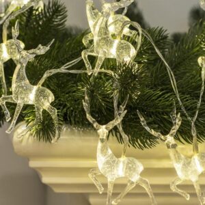 Гирлянда светодиодная "Олени" большие 7х4х1см 10LED тепл. бел. акрил прозрачный КОСМОС KOC_GIR-B115 оптом купить цена