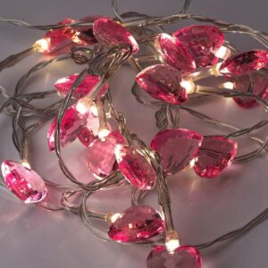 Гирлянда светодиодная "Сердечки 3D" 20LED 2.5х1х2.3см 1.9+0.5м роз. прозр. акрил тепл. бел. КОСМОС KOC_GIR-B111 оптом купить цена