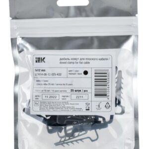 Дюбель-хомут 6х12мм для плоского кабеля нейлон черн. (уп.25шт) IEK UDH14-06-12-025-K02 оптом купить цена