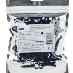 Дюбель-хомут 6х14мм для плоского кабеля нейлон черн. (уп.100шт) IEK UDH14-06-14-100-K02 оптом купить цена