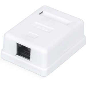 Розетка компьютерная 1-м ОП WR-WS-8P8C-C5E-1 RJ45 кат.5E неэкранир. Dual IDC бел. WRline 505215 оптом купить цена