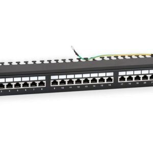 Патч-панель 19дюйм 1U кат.5E полн. экранир. 24 порта RJ45 Dual IDC WR-PL-24-C5E-SH-D черн. WRline 505210 оптом купить цена