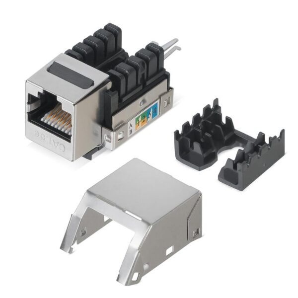 Вставка Keystone Jack RJ45 кат.5E экранир. WR-KJ-RJ45-C5E-SH-90 90град. заделка тип 110 WRline 505213 оптом купить цена