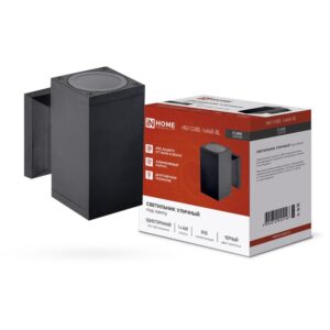 Светильник НБУ CUBE-1хA60-BL E27 IP65 под лампу 1хA60 уличный односторонний алюм. черн. IN HOME 4690612045146 оптом купить цена