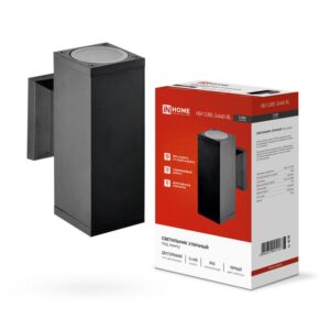 Светильник НБУ CUBE-2хA60-BL E27 IP65 под лампу 2хA60 уличный двусторонний алюм. черн. IN HOME 4690612045153 оптом купить цена