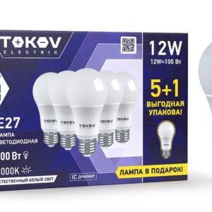 Набор ПРОМО лампа светодиодная 12Вт А60 4000К Е27 176-264В (Promo 5+1 шт) TOKOV ELECTRIC Promo-A60-E27-12-4K оптом купить цена